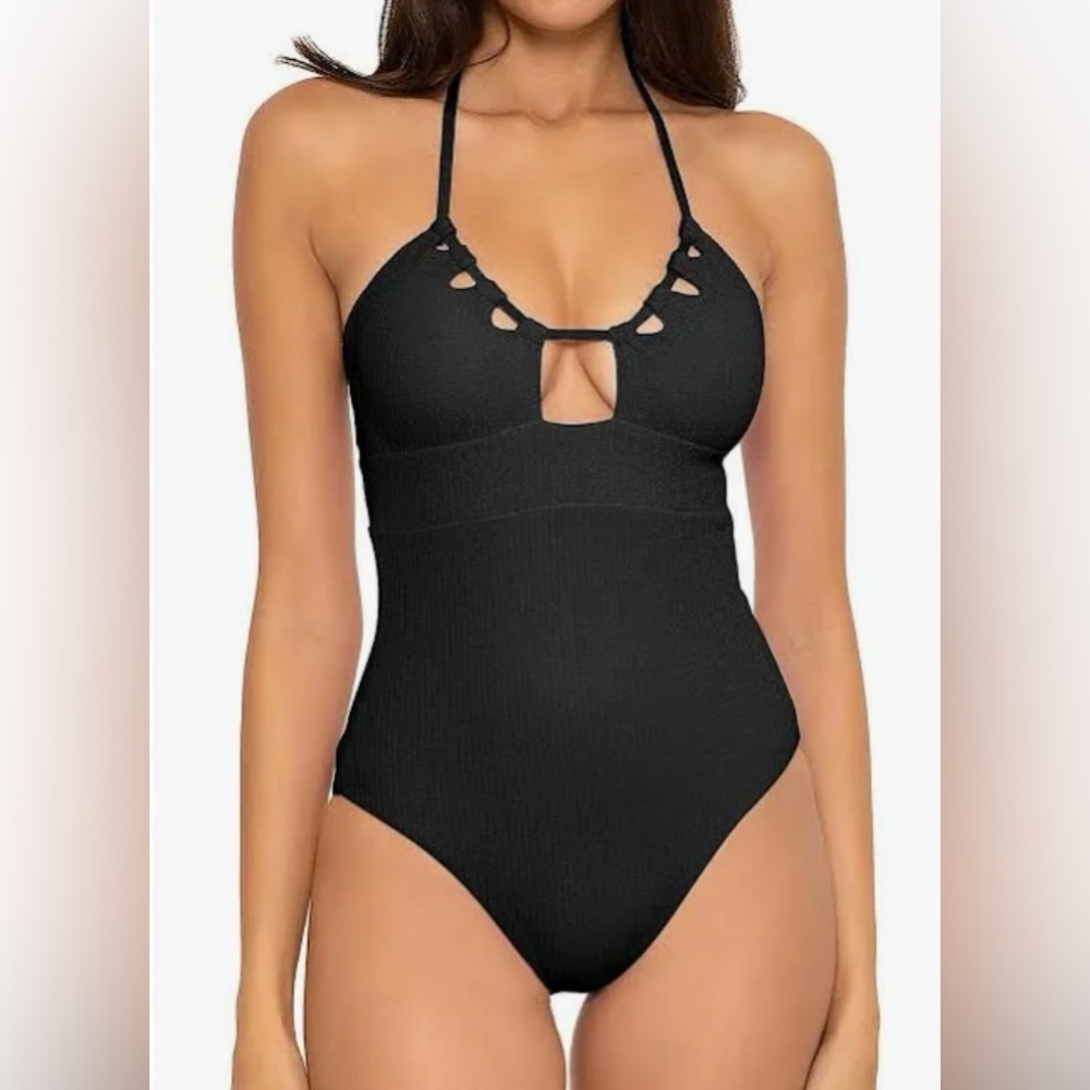 BECCA by Rebecca Virtue one piece swimsuit black size L